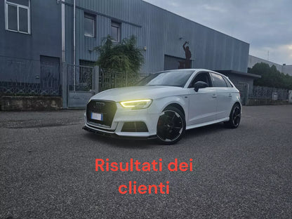 ⭐0193 SPLITTER ADATTO PER AUDI A3 8V 2017-2020 SLINE S3 NERO LUCIDO⭐