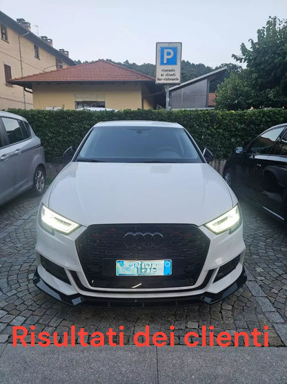 ⭐0193 SPLITTER ADATTO PER AUDI A3 8V 2017-2020 SLINE S3 NERO LUCIDO⭐