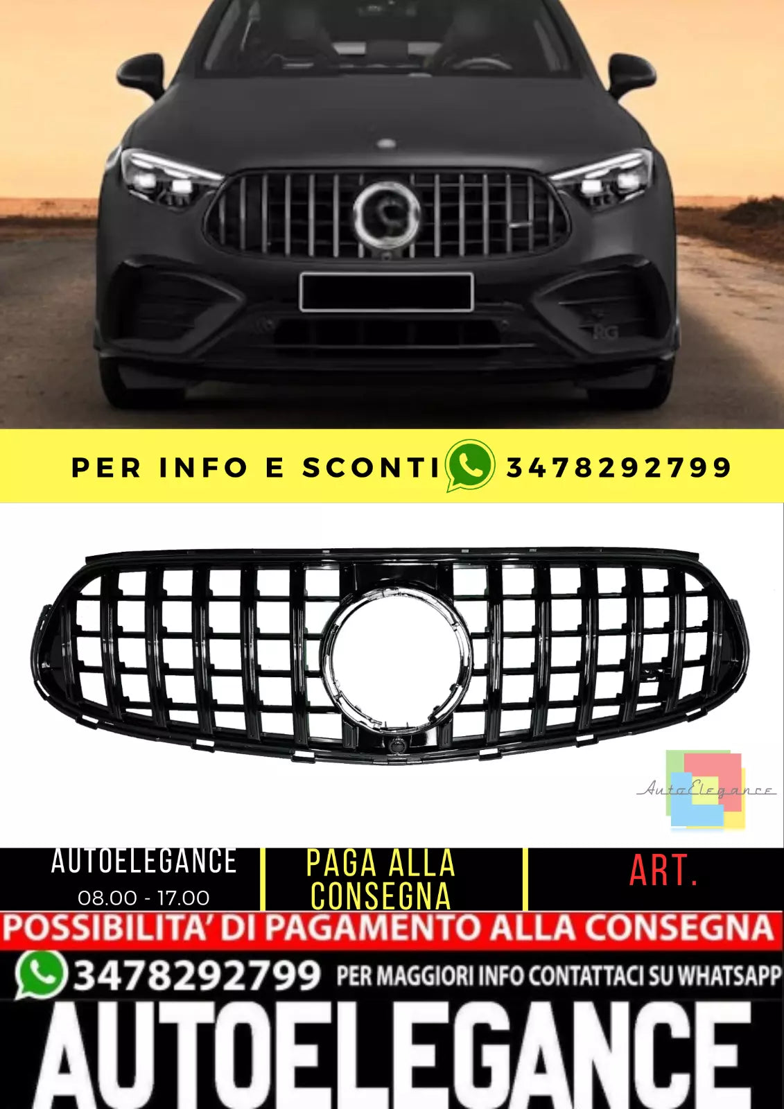 💥GRIGLIA RADIATORE AMF LINE ADATTO PER Mercedes Benz Classe GLC X254 2023 💥