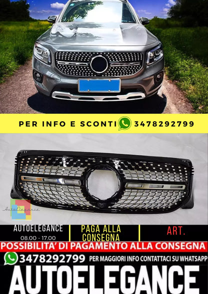 💥GRIGLIA RADIATORE NERO DIAMANTE ADATTO PER Mercedes Benz GLB Kl X247 2020💥
