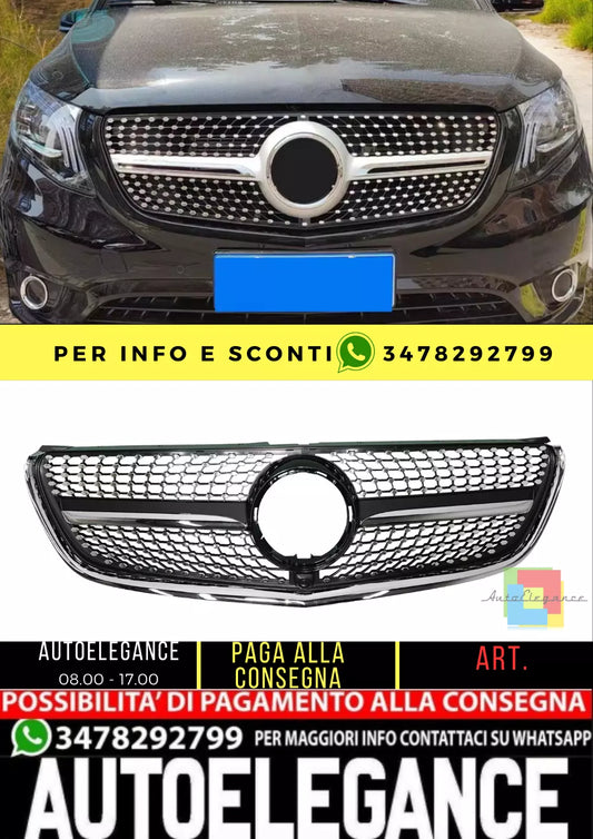 💥Griglia Radiatore Diamantata adatto per Mercedes BenzClasse V W447 2014-2018💥