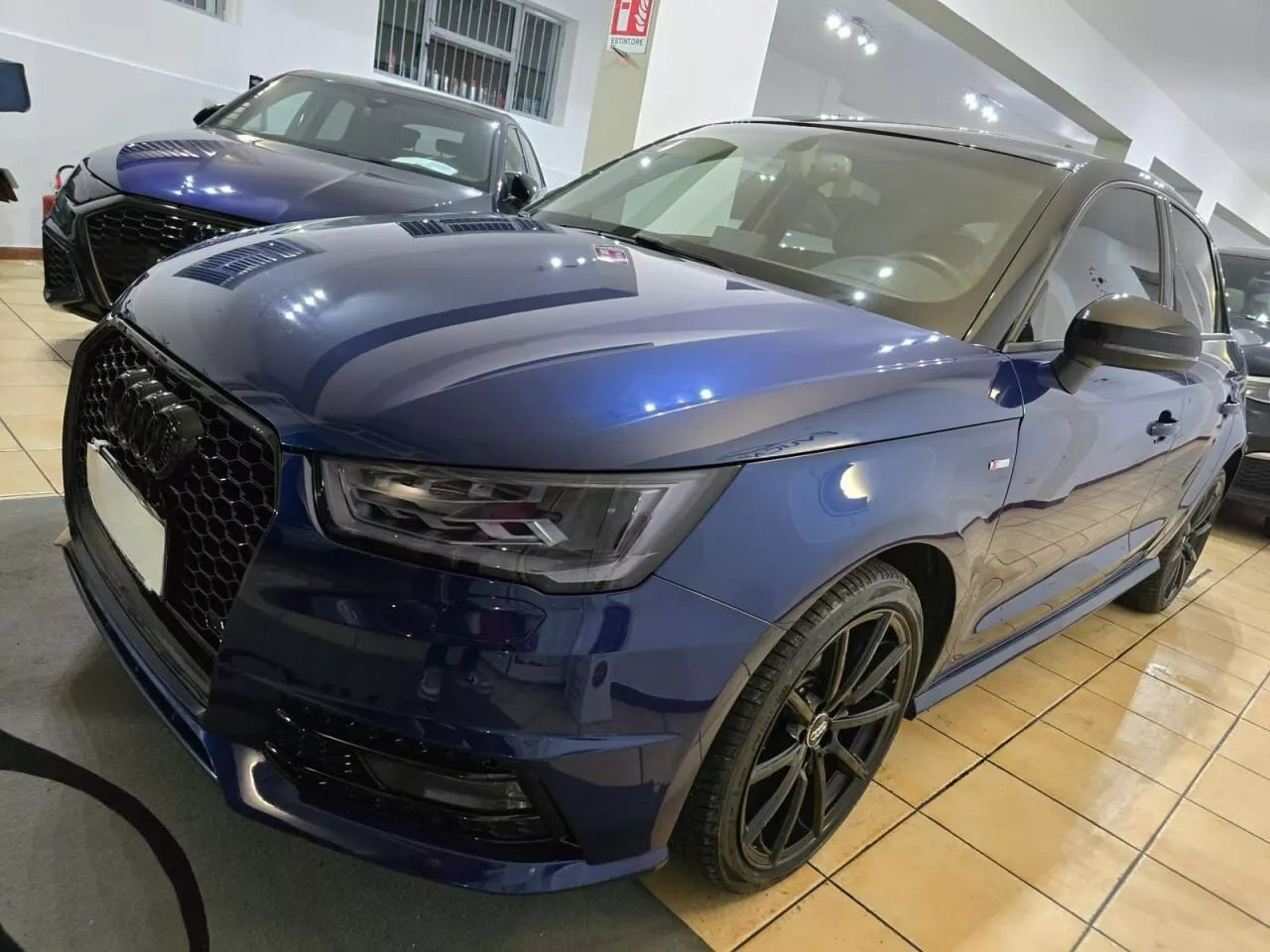 💎GRIGLIA ADATTO PER AUDI A1 8X LIFT 2016-2018 LOOK RS1 QUATTRO NERO LUCIDO💎