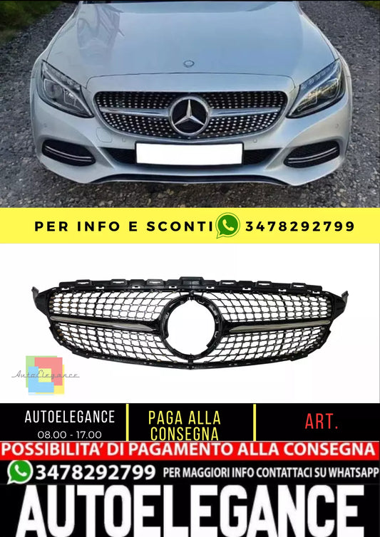 💥GRIGLIA RADIATORE DIAMANTE ADATTO PER Mercedes Benz Classe C W205 2018💥