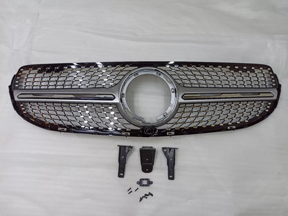 💥Griglia Radiatore Argento Diamond adatto per Mercedes Benz GLC classe X253 💥