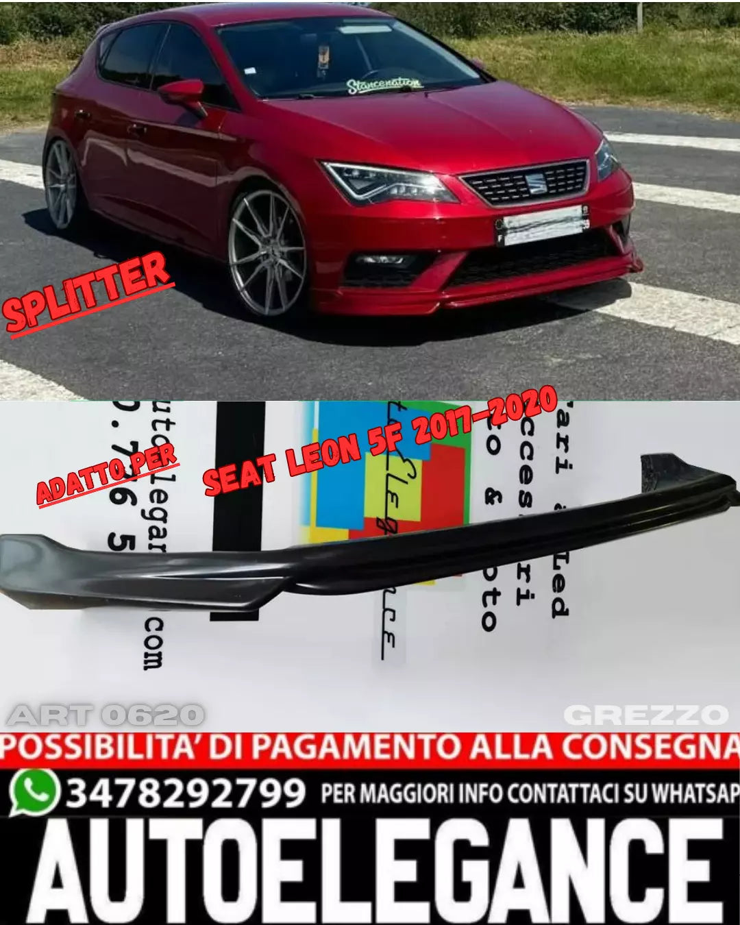 UNDER BUMPER SUITABLE FOR LEON 5F 2017-2020 FR ABT LOOK RAW 