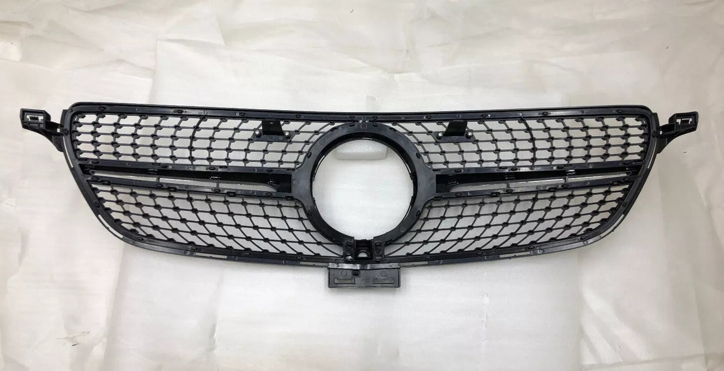 💥GRIGLIA RADIATORE NERA DIAMANTATA ADATTO PER Mercedes Benz GLE W166 15-18 💥
