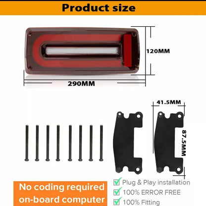 💥LED Rear Lights Light Bar Suitable for Mercedes G-Class W463 (2008-2017) Facelift 2018 Design Dynamic Sequential Turning Lights Smoke Red💥