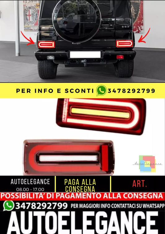 💥Luci posteriori a LED Barra luminosa adatta per Mercedes Classe G W463 (2008-2017) Facelift 2018 Design Luci di svolta sequenziali dinamiche Rosso Fumo💥