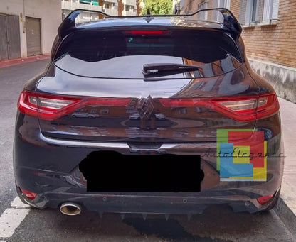 🔥0387 SPOILER TETTO ADATTO PER RENAULT MEGANE 4 GT LOOK RS NERO LUCIDO🔥