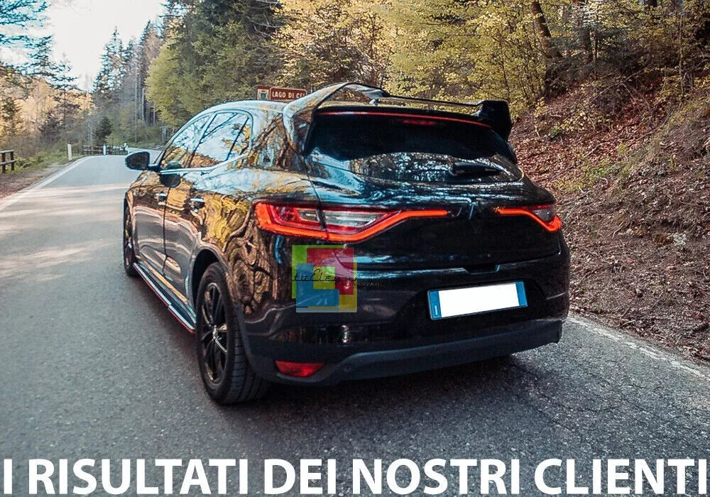 🔥0387 SPOILER TETTO ADATTO PER RENAULT MEGANE 4 GT LOOK RS NERO LUCIDO🔥