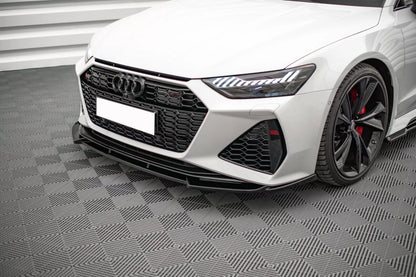 💥0019 SOTTO PARAURTI ANTERIORE AUDI A6 C8 RS6 2018+ SPLITTER ABS NERO 0019💥