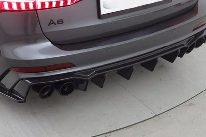 🔥1792 Rear bumper diffuser suitable for audi a6 c8 sline 2018+ glossy black 🔥