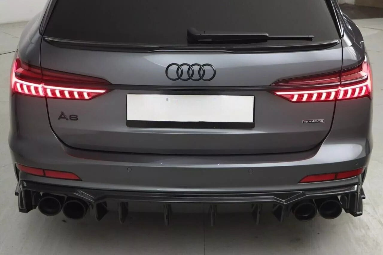 🔥1792 Rear bumper diffuser suitable for audi a6 c8 sline 2018+ glossy black 🔥
