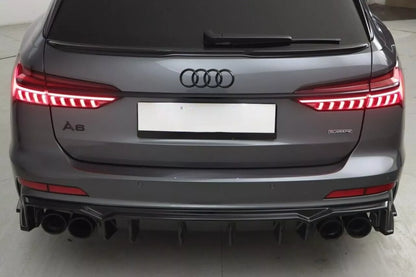 🔥1792 Rear bumper diffuser suitable for audi a6 c8 sline 2018+ glossy black 🔥