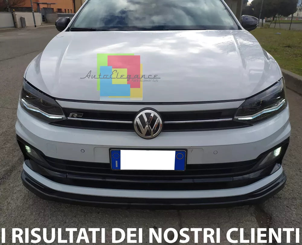 ⭐0872 SPLITER ADATTO PER VW POLO AW1 RLINE  IN ABS NERO LUCIDO ⭐