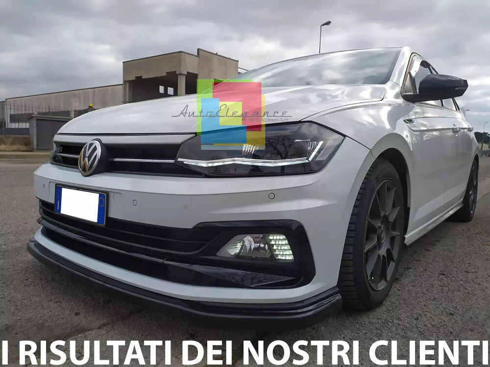 ⭐0872 SPLITER ADATTO PER VW POLO AW1 RLINE  IN ABS NERO LUCIDO ⭐