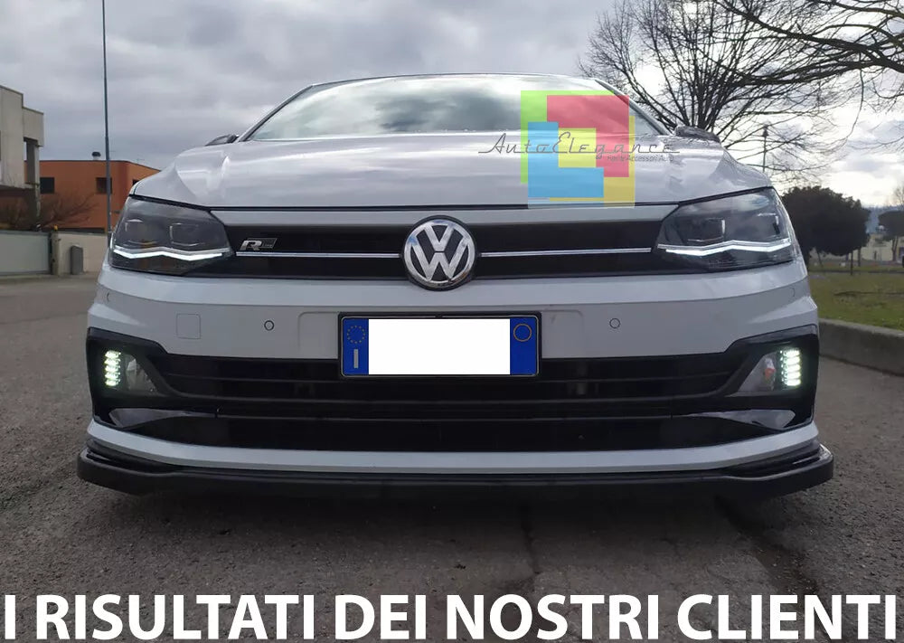⭐0872 SPLITER ADATTO PER VW POLO AW1 RLINE  IN ABS NERO LUCIDO ⭐