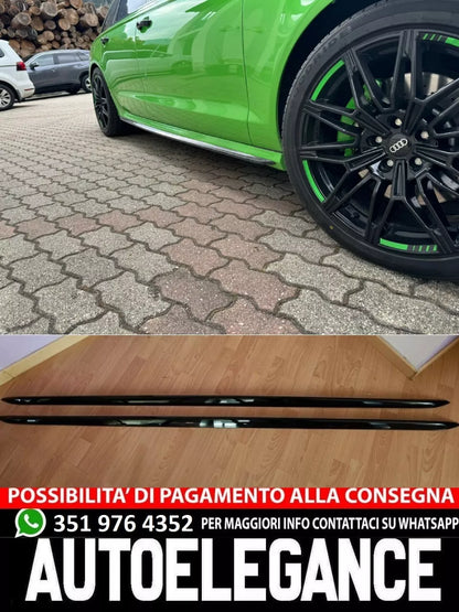 💥MINIGONNE ADATTE PER AUDI A6 4G DAL 2011 AL 2018 NERO LUCIDO LOOK SPORTIVO💥