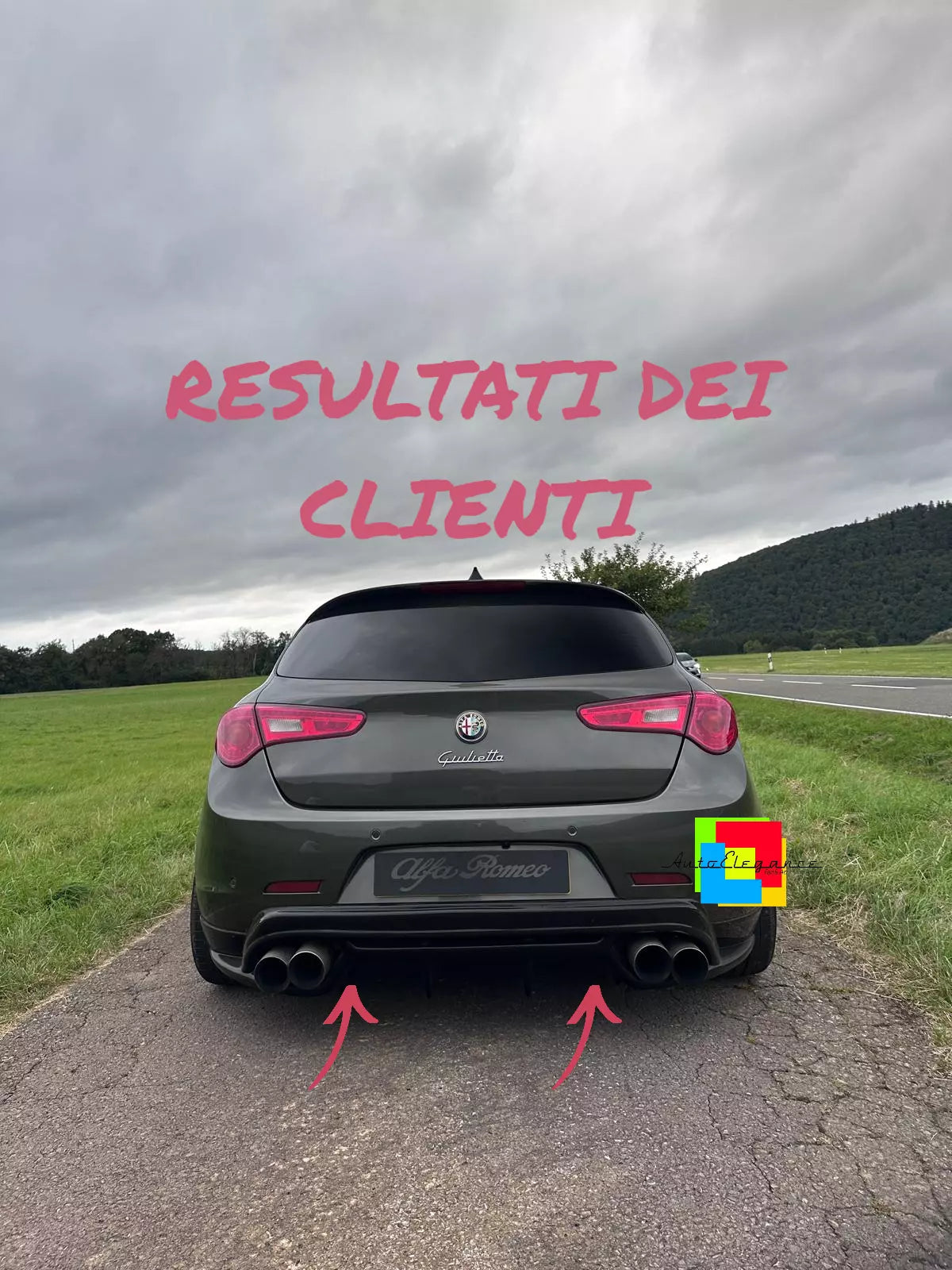 🔥0405 DIFFUSORE ADATTO PER GIULIETTA LOOK QUADRIFOGLIO NERO LUCIDO🔥