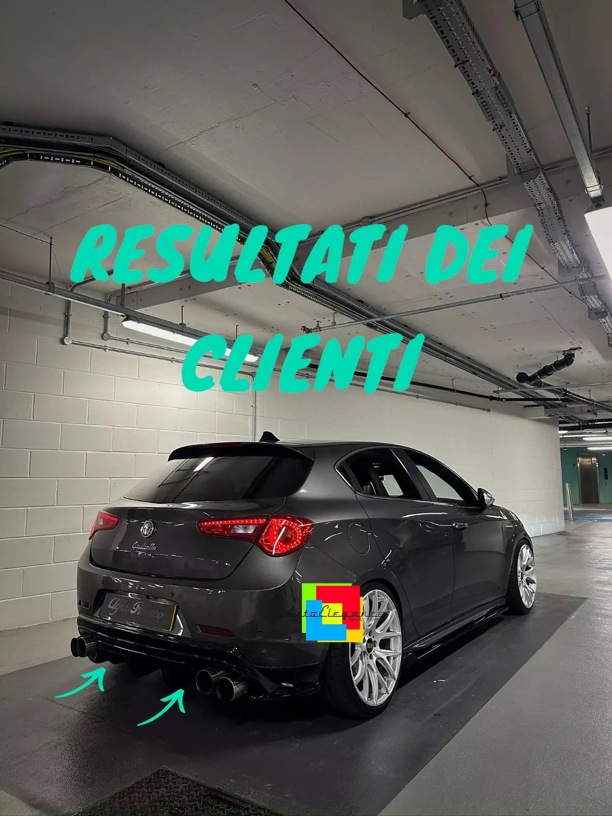 🔥0405 DIFFUSORE ADATTO PER GIULIETTA LOOK QUADRIFOGLIO NERO LUCIDO🔥