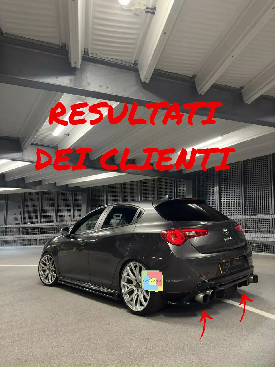 🔥0405 DIFFUSORE ADATTO PER GIULIETTA LOOK QUADRIFOGLIO NERO LUCIDO🔥
