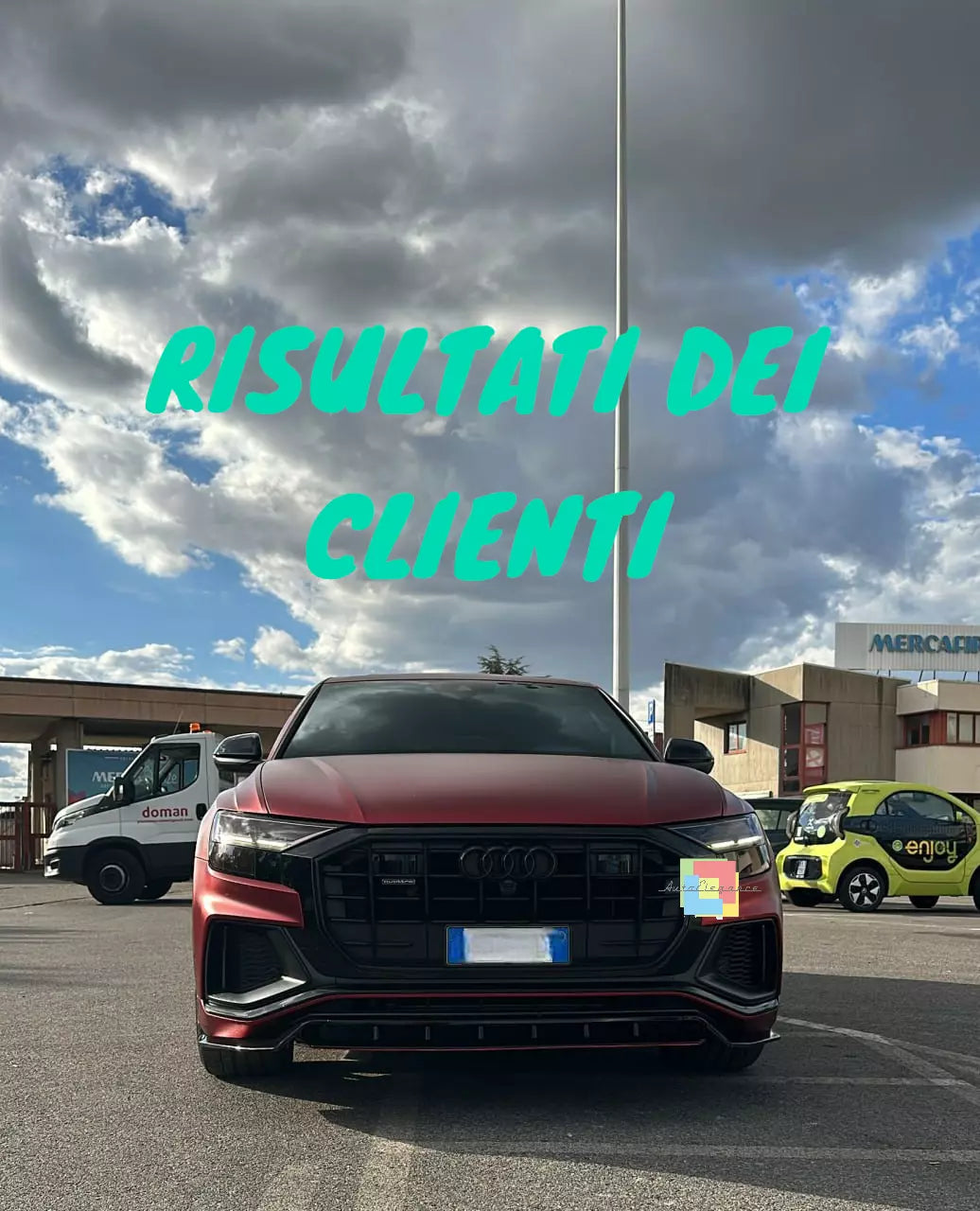 💥 1837 SPLITTER ADATTO PER AUDI Q8 2018-2024 SLINE SQ8 NERO LUCIDO💥