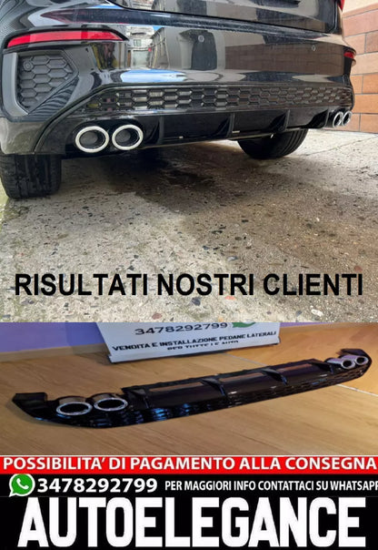 💎1085 DIFFUSER SUITABLE FOR AUDI A3 8Y 20+ SPORTBACK LOOK S3 FOR SLIN BUMPER💎 