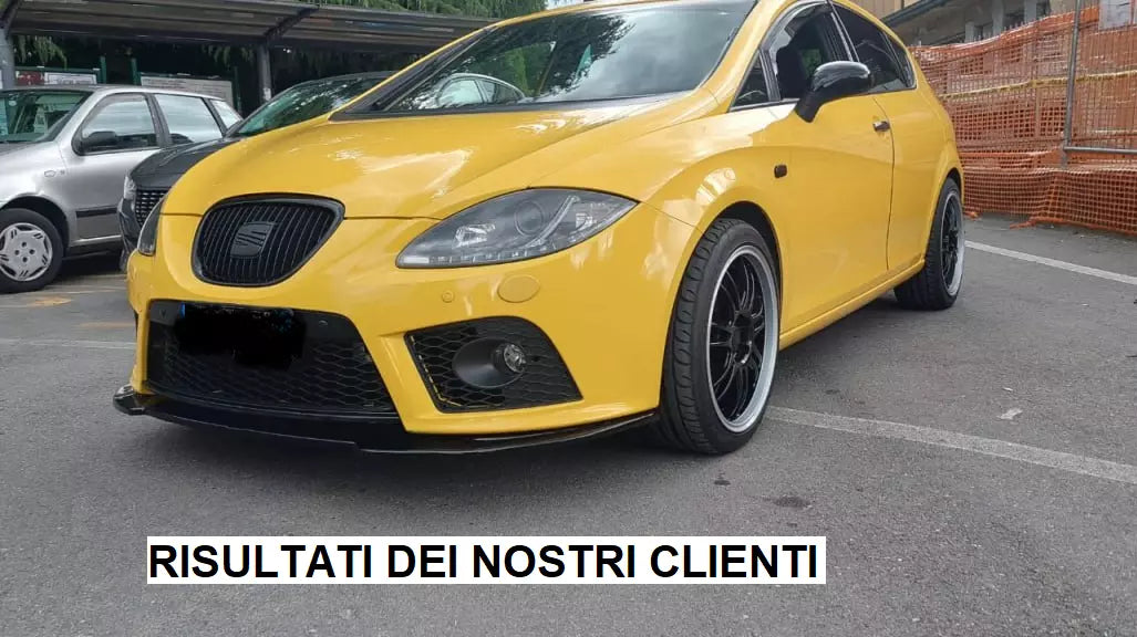 🔥PARAURTI ANTERIORE SPLITTER ADATTO PER SEAT LEON 1P ABS SPORTIVO NERO LIP 🔥