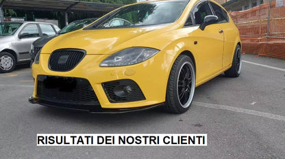 🔥PARAURTI ANTERIORE SPLITTER ADATTO PER SEAT LEON 1P ABS SPORTIVO NERO LIP 🔥
