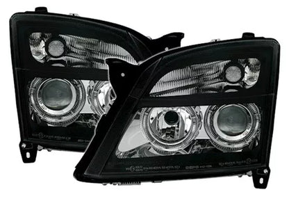 🔥Set fari Angel Eyes per Opel Vectra C + Signum in vetro trasparente nero H7🔥