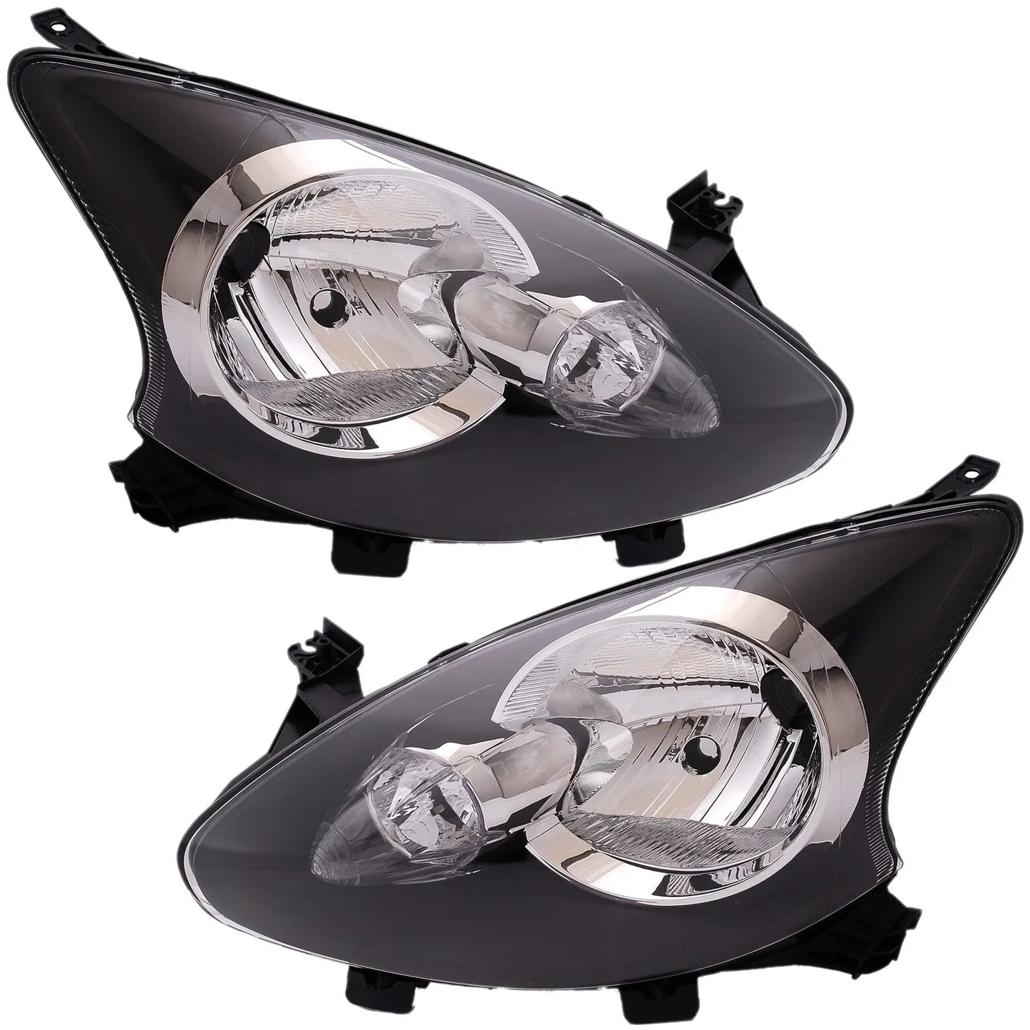 🔥Kit faro destro + sinistro per Toyota Aygo 2005-2014 vetro trasparente nero H4