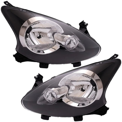 🔥Kit faro destro + sinistro per Toyota Aygo 2005-2014 vetro trasparente nero H4