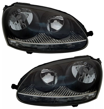 🔥Set fari per VW Golf 5 03-09 + GTI + Jetta in nero Set alogeno H7 LWR🔥