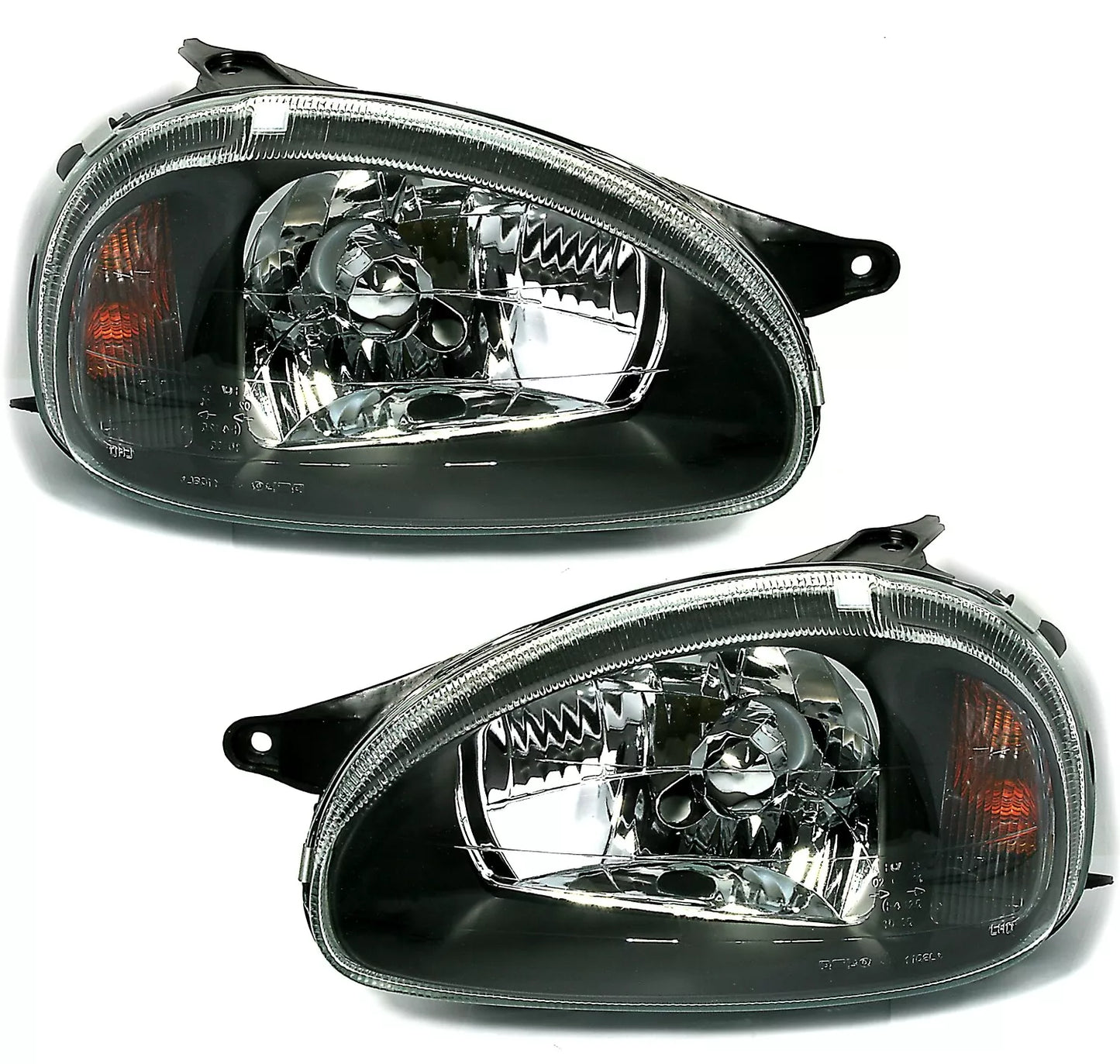 🔥Set fari in vetro trasparente nero per OPEL CORSA B 3/93-9/00 + COMBO B 7/94-🔥