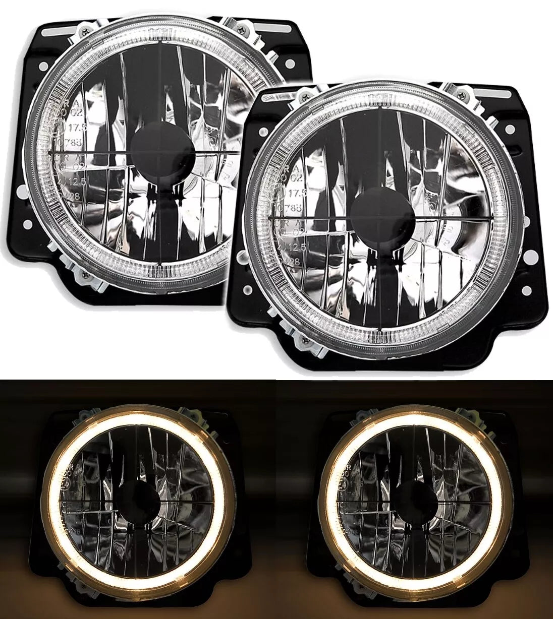 🔥Set fari Angel Eyes con mirino per VW GOLF 2 II 19E vetro trasparente 960321🔥