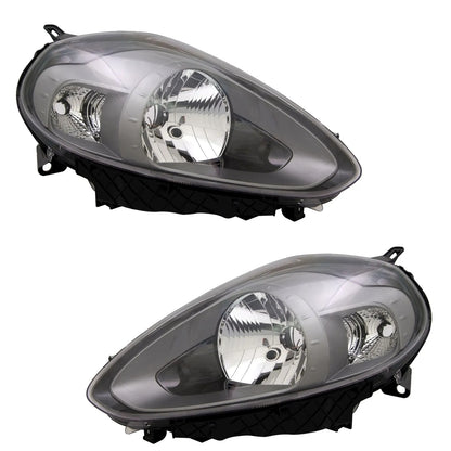 🔥Front headlight kit for Fiat Punto + Evo 199 anthracite H4 halogen🔥