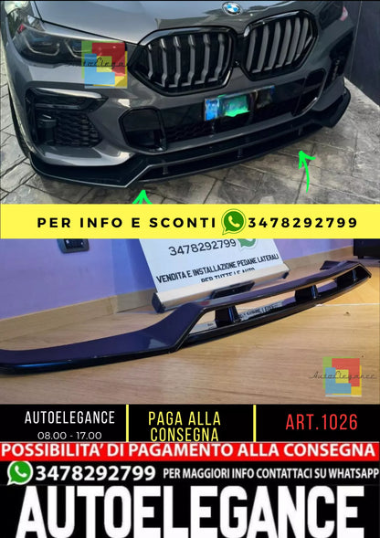 💥1026 SPLITTER ADATTO PER X6 G06 2020-2023 MSPORT NERO LUCIDO💥