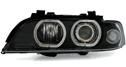🔥Set fari Angel Eyes per serie 5 BMW E39 1995-2000 V2 anelli LED neri H7🔥