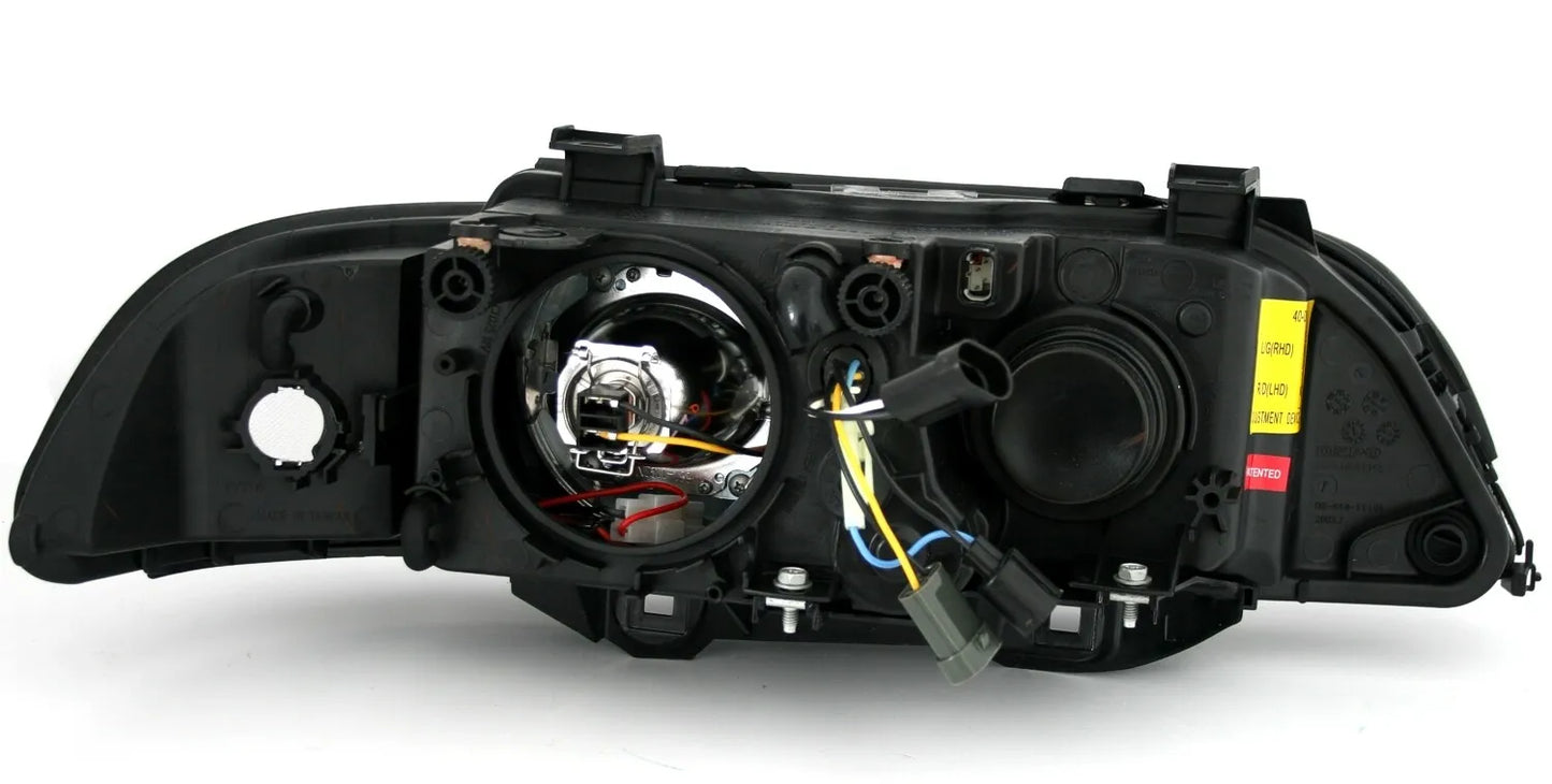 🔥Set fari Angel Eyes per serie 5 BMW E39 1995-2000 V2 anelli LED neri H7🔥