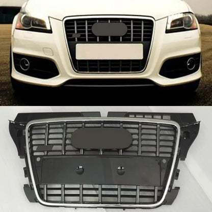 ⭐ART. 1930 GRIGLIA ADATTO PER AUDI A3 8P 08-12 LOOK S3 NERO LUCIDO  CROMATI⭐