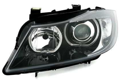 🔥Set fari angel eye per BMW E90 E91 anno 05-08 anello LED bianco nero🔥