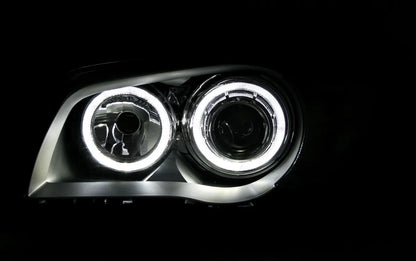 🔥Set fari Angel Eyes anelli LED bianchi per serie 1 BMW E81 E82 E87 E88 argento🔥