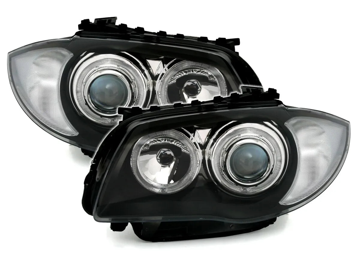 🔥Set fari Angel Eyes per BMW E81 E82 E87 E88 04-11 1 anello LED nero🔥