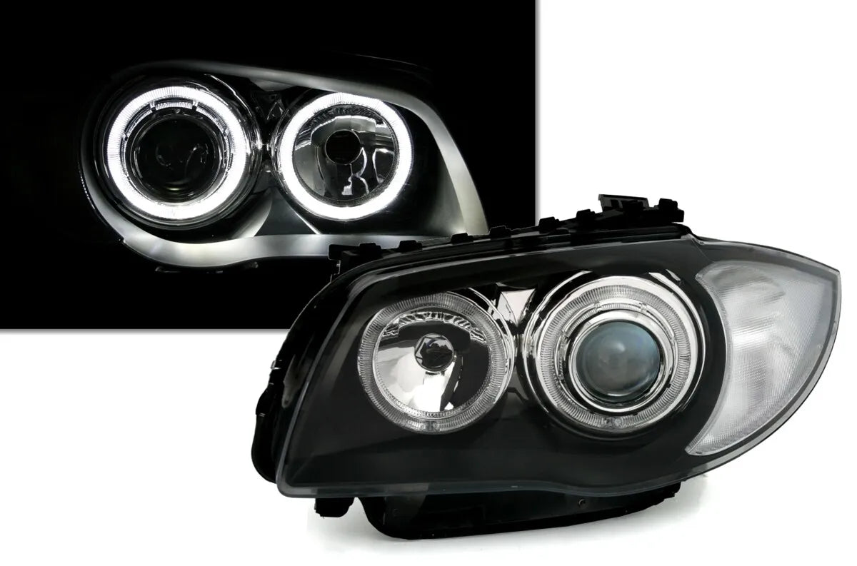 🔥Set fari Angel Eyes per BMW E81 E82 E87 E88 04-11 1 anello LED nero🔥