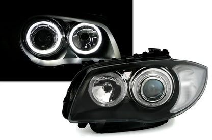 🔥Set fari Angel Eyes per BMW E81 E82 E87 E88 04-11 1 anello LED nero🔥