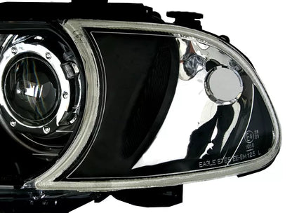 🔥LED Angel Eyes Headlights for BMW E46 Coupe Convertible Year 1999-2003 Black🔥