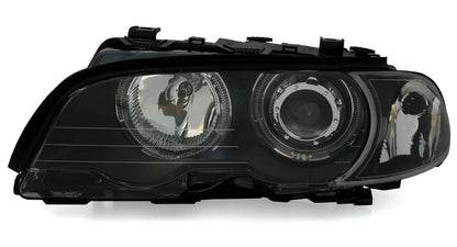🔥LED Angel Eyes Headlights for BMW E46 Coupe Convertible Year 1999-2003 Black🔥