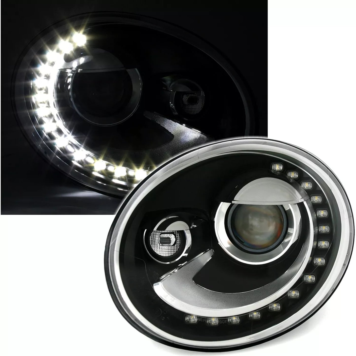 🔥Set fari con luci di marcia diurna a LED per VW Beetle 5C2011 Ottica Eagle Eyes Xenon🔥