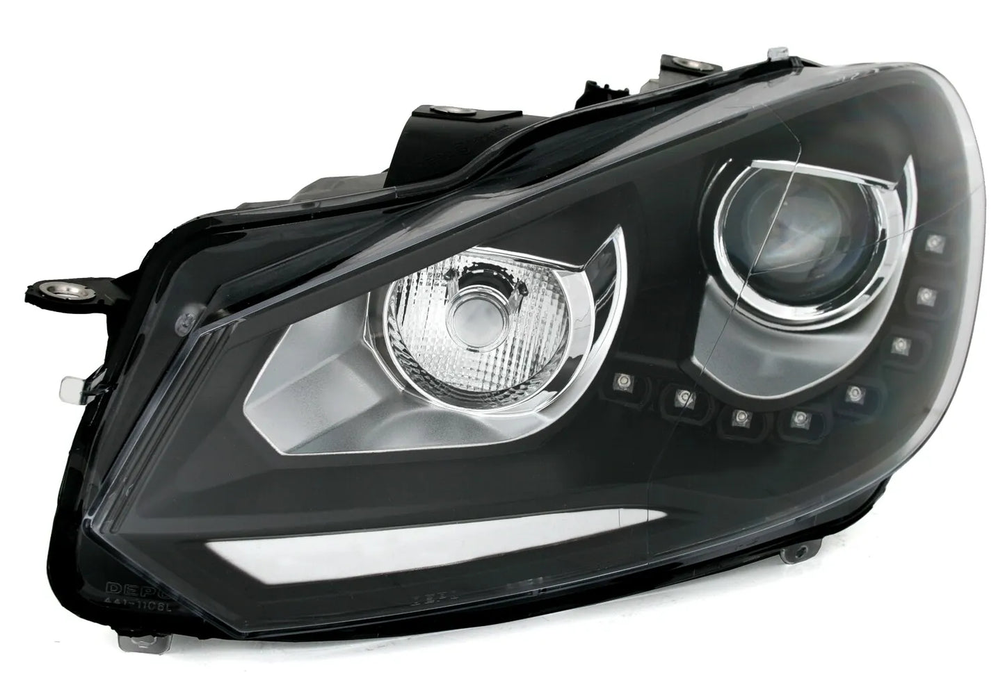 🔥Set fari per VW Golf6 2008-2013 con luci di marcia diurna LED alogeni H7 neri🔥