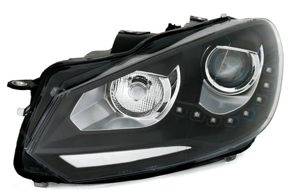 🔥Set fari per VW Golf6 2008-2013 con luci di marcia diurna LED alogeni H7 neri🔥